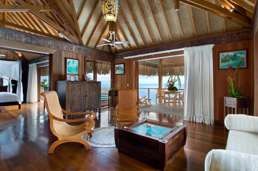 Le Méridien Bora Bora | Treasure of pleasure Hilton Bora Bora Nui Overwater Suite Interior1 1024x680